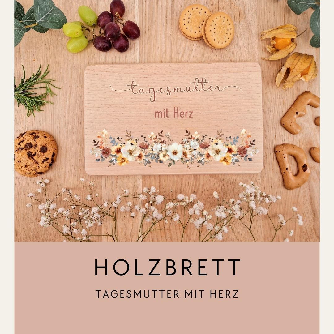 Holzbrettchen - Tagesmutter mit Herz