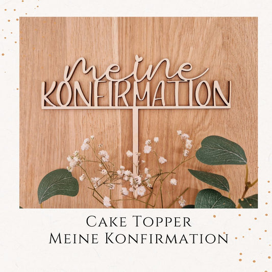 Caketopper " meine Kommunion" aus Holz