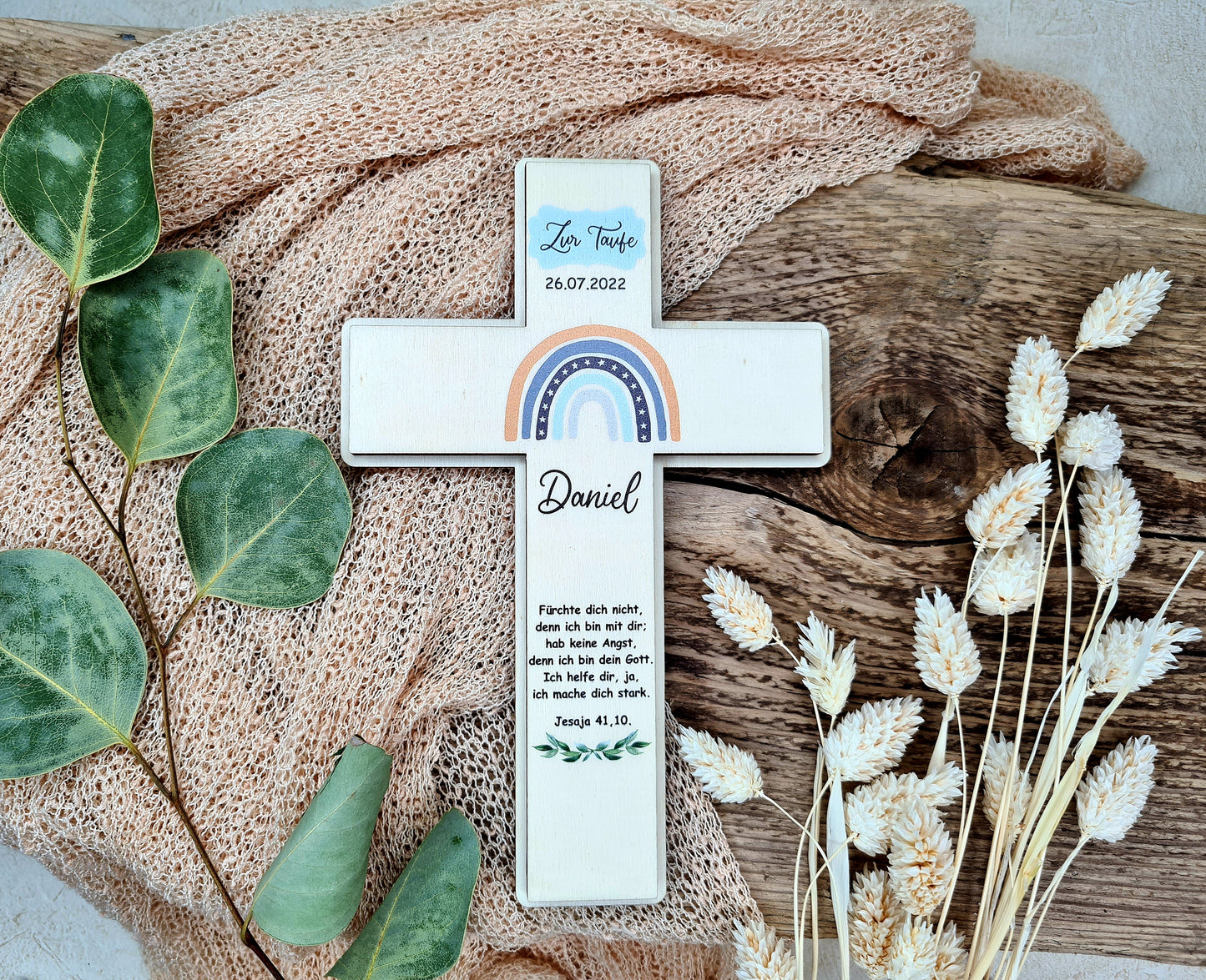 Holzkreuz - farbig bedruckt