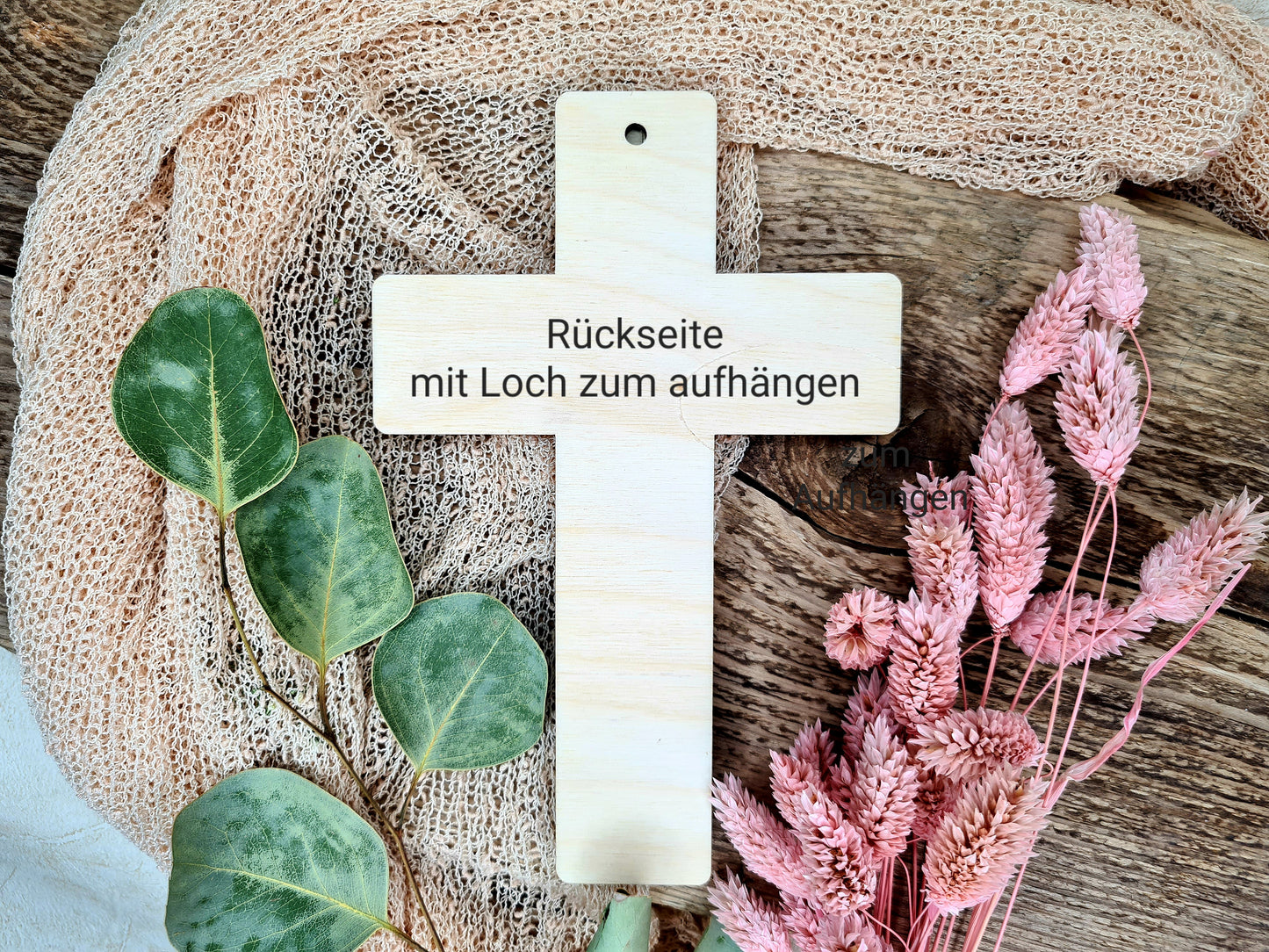 Rückseite Holzkreuz - farbig bedruckt