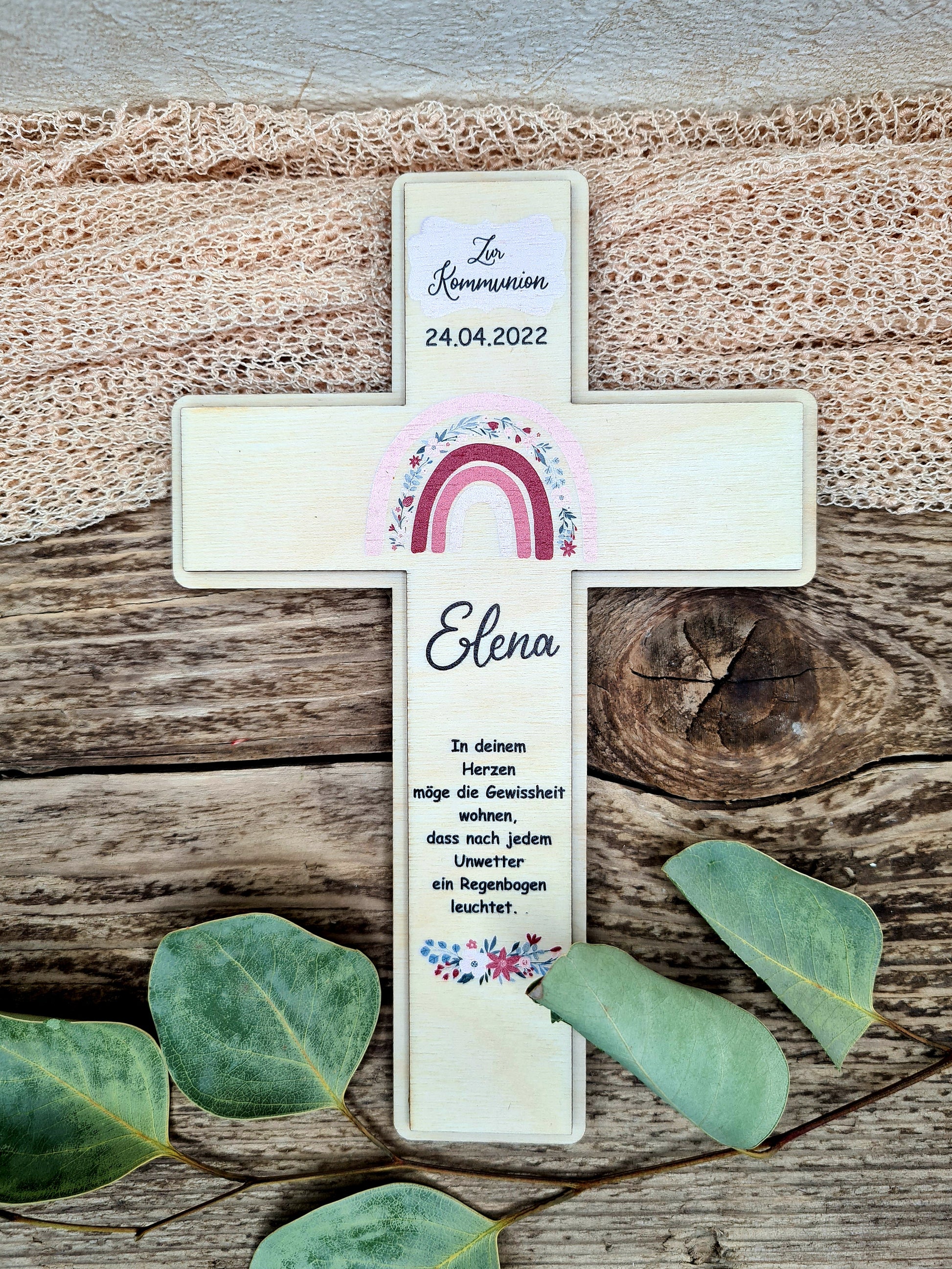 Holzkreuz - farbig bedruckt