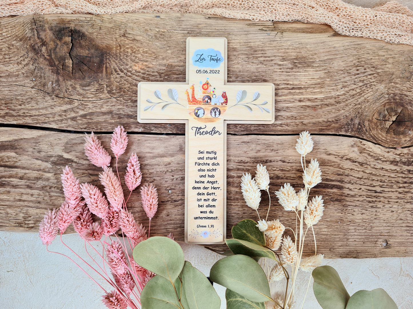 Holzkreuz - farbig bedruckt