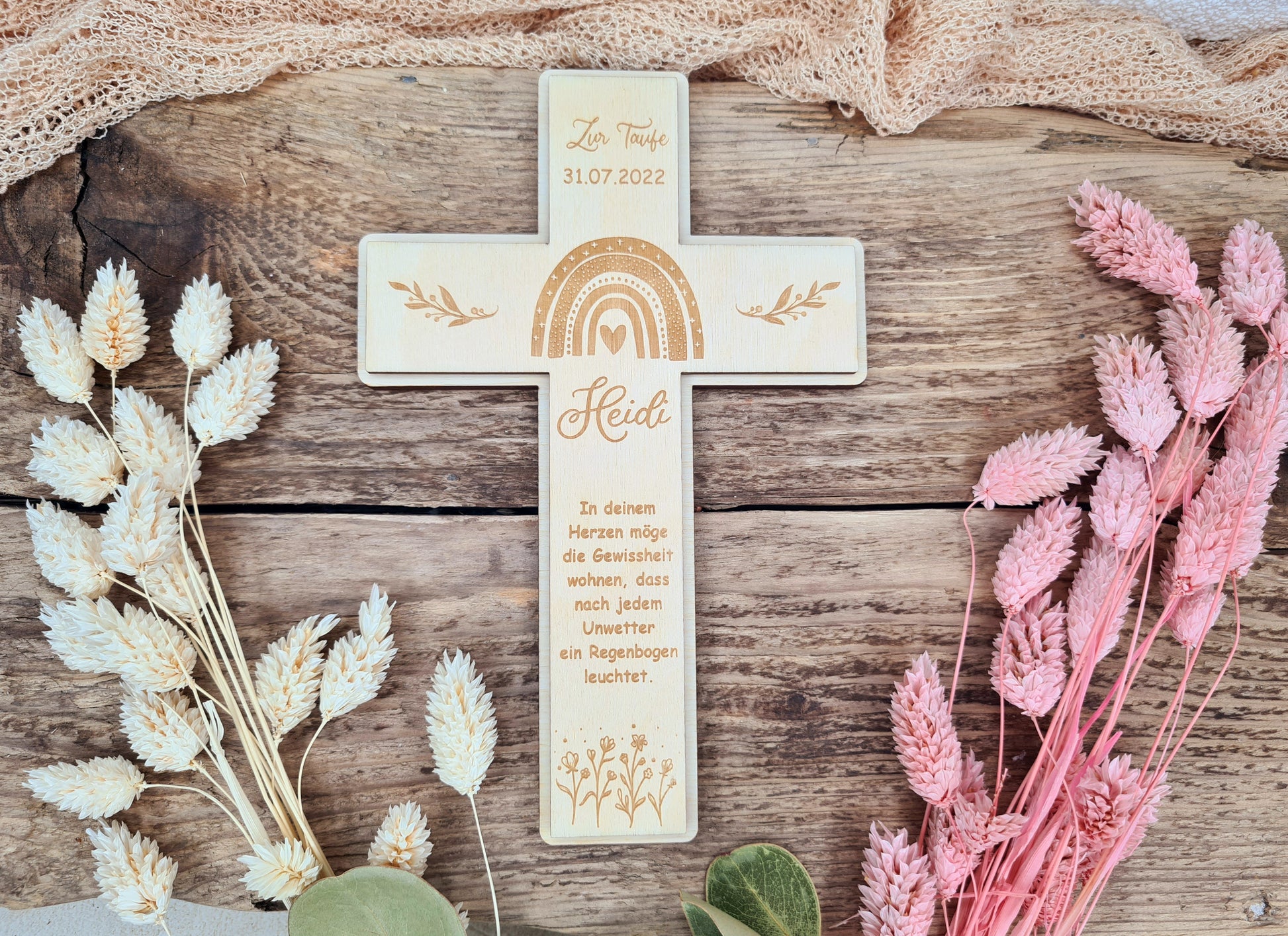 Holzkreuz - graviert