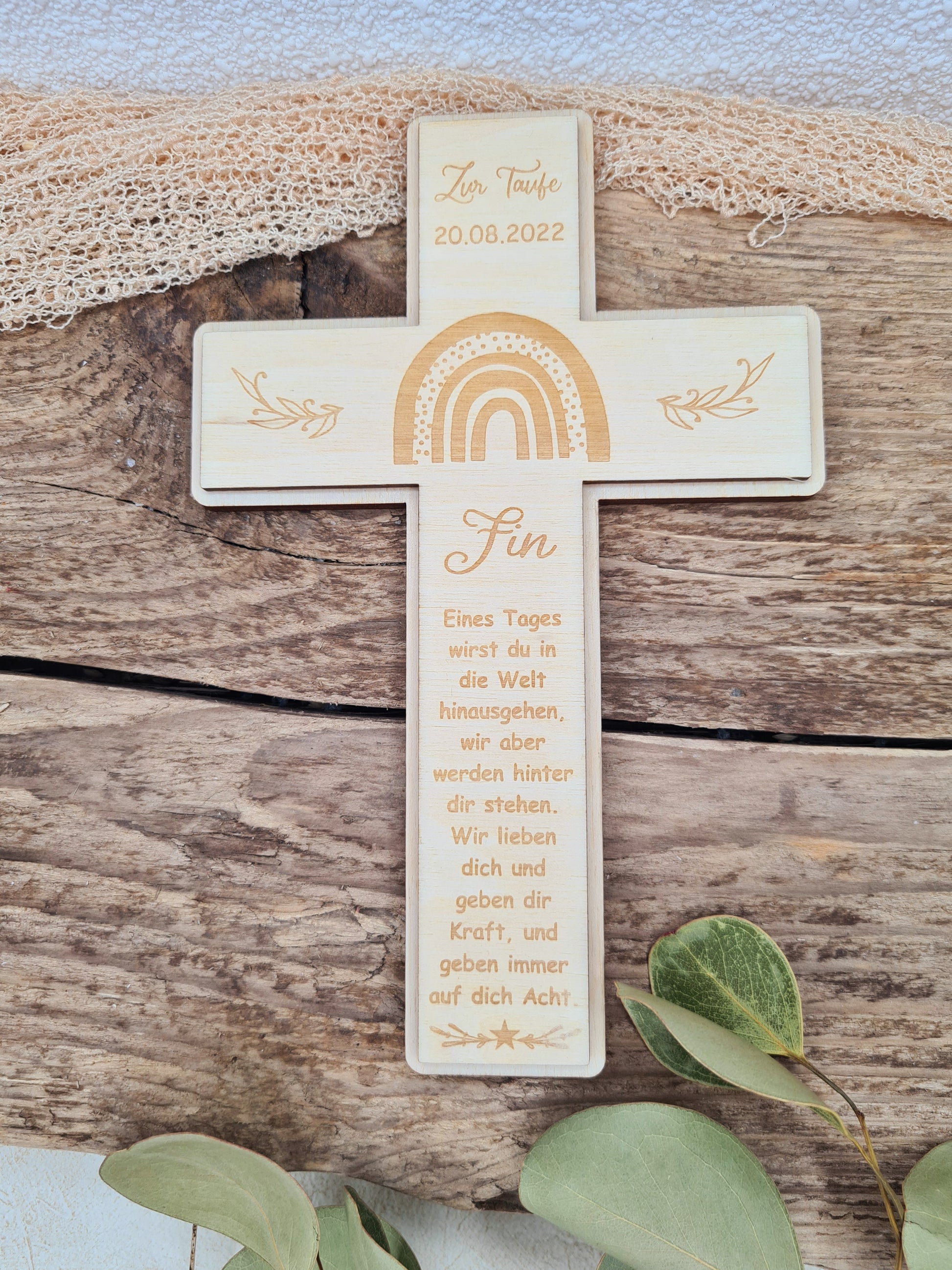 Holzkreuz - graviert