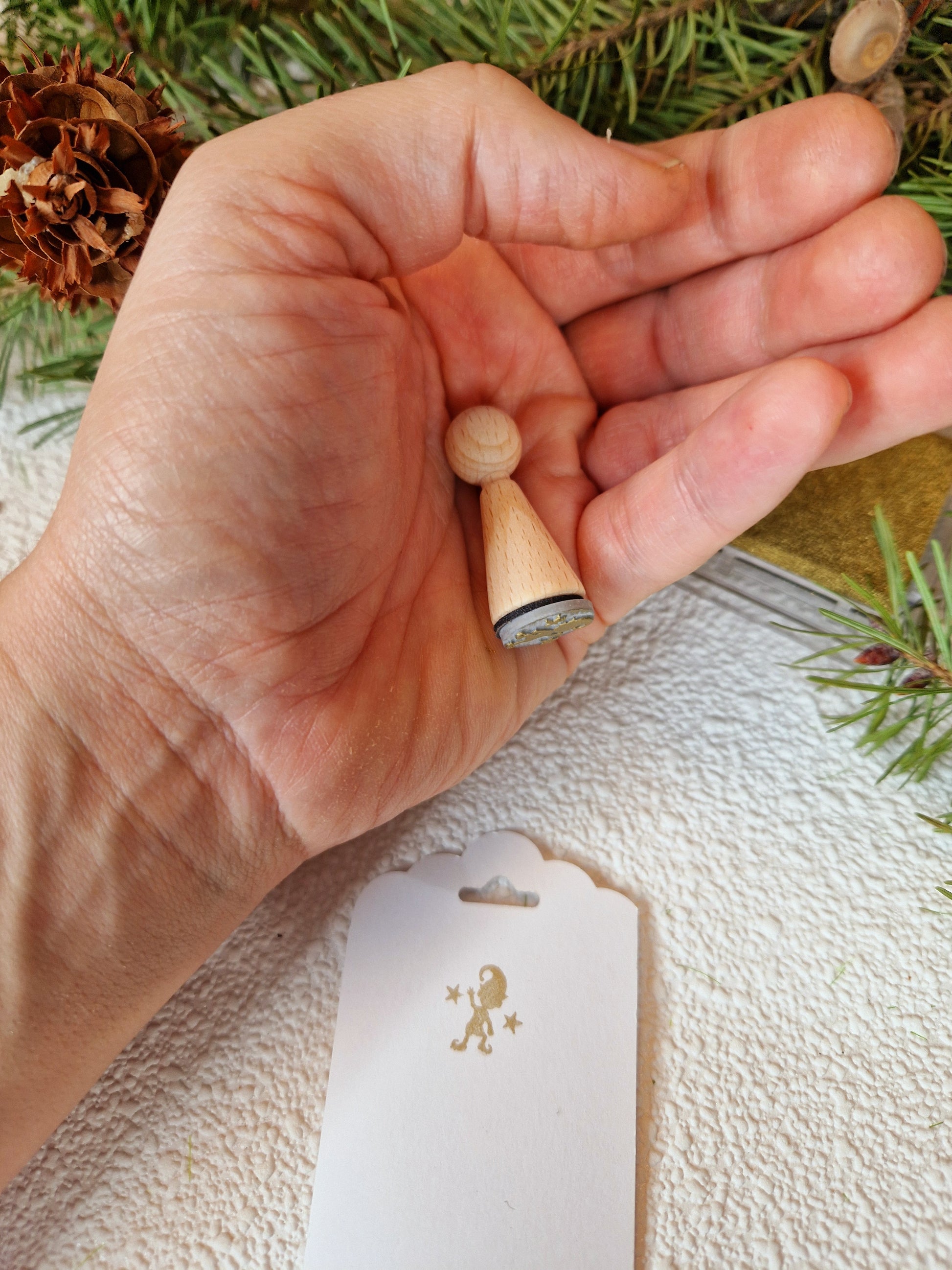 Wichtel Gruß Stempel klein