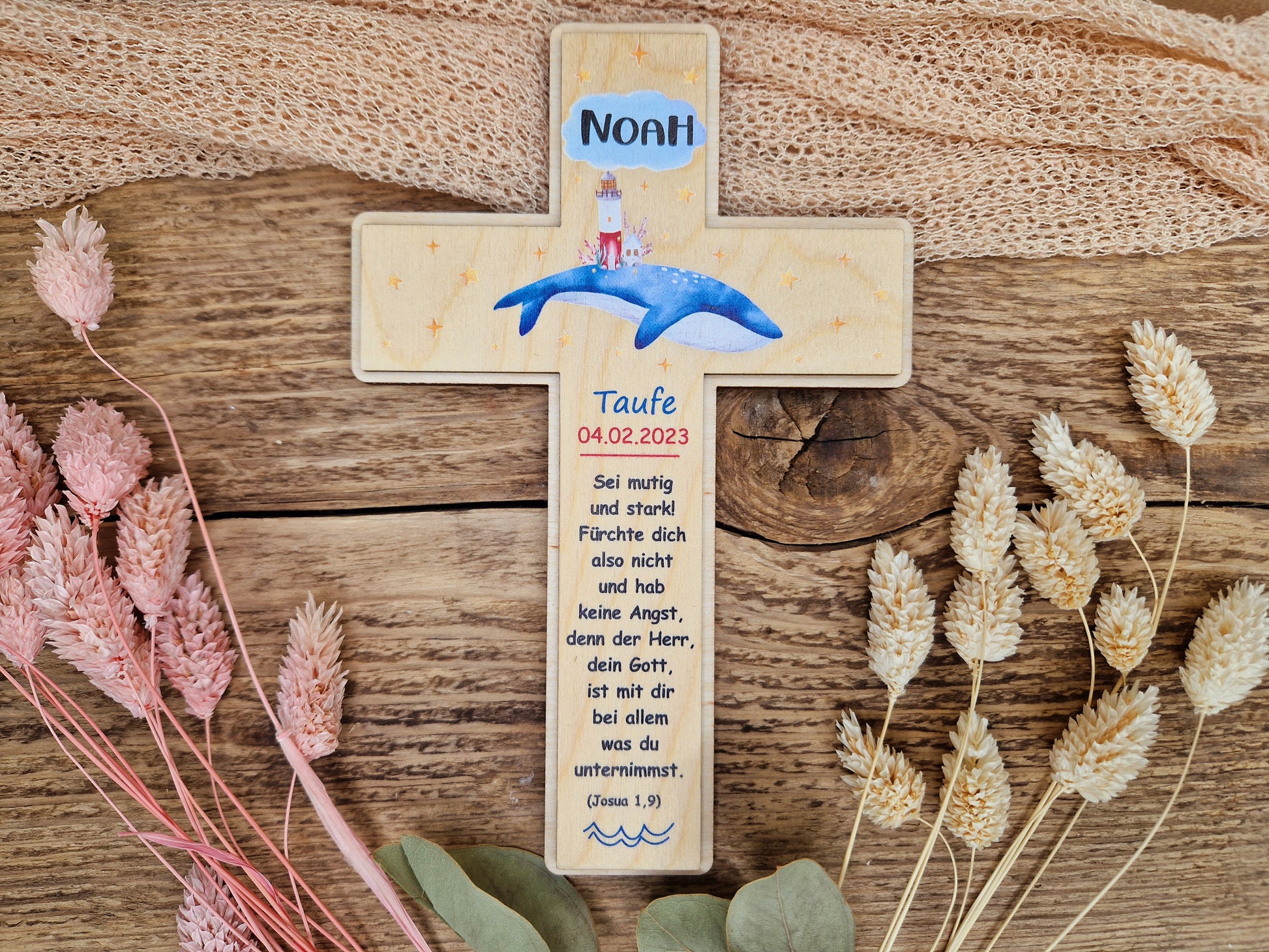 Holzkreuz - farbig bedruckt