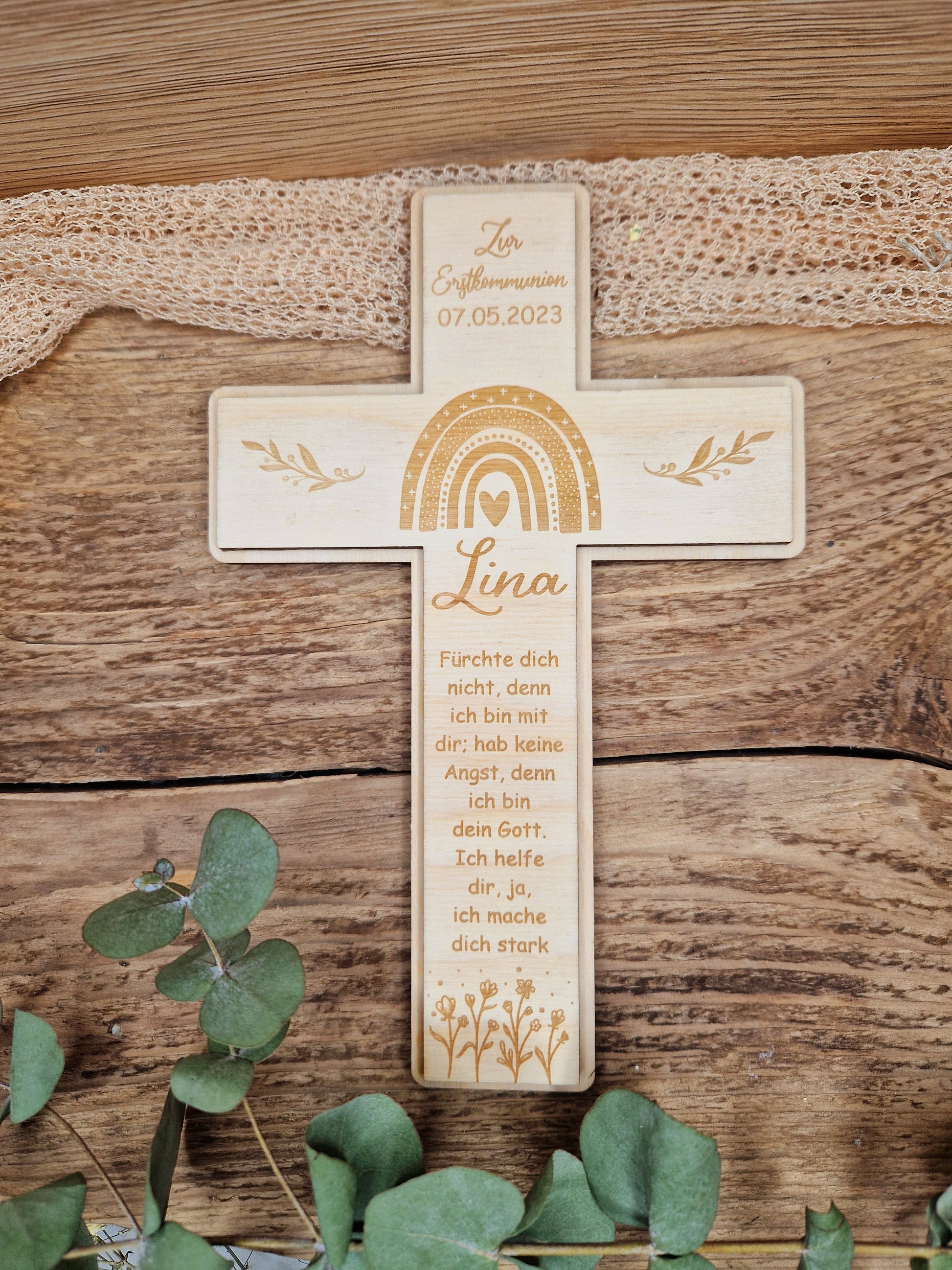 Holzkreuz - graviert