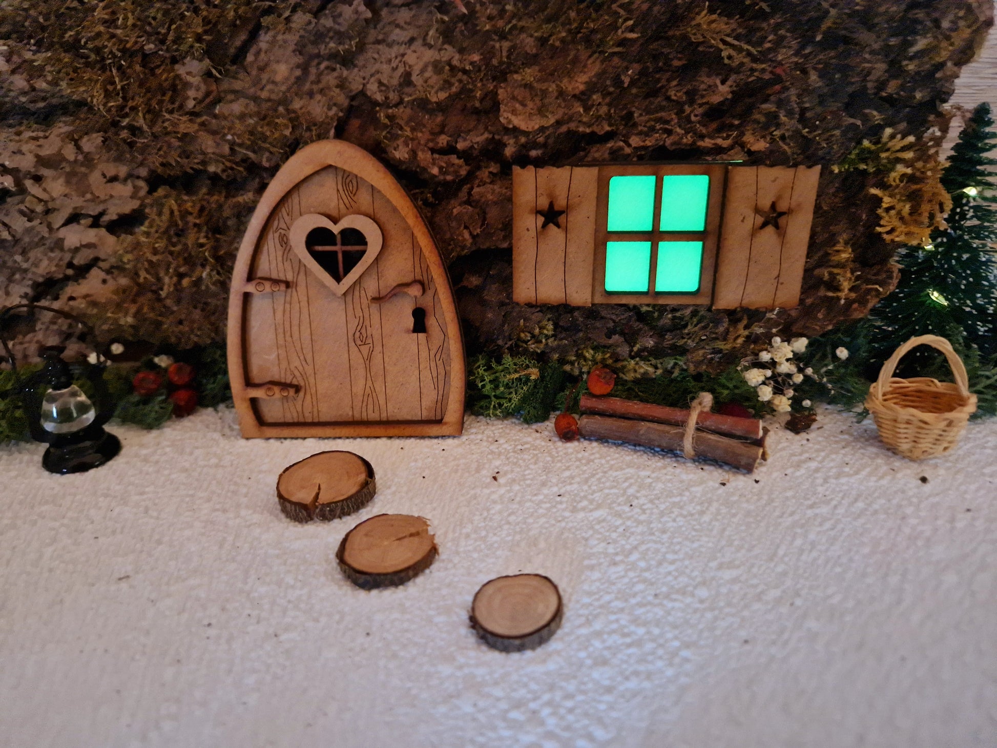 Wichtel Fenster- leuchtend - Holz