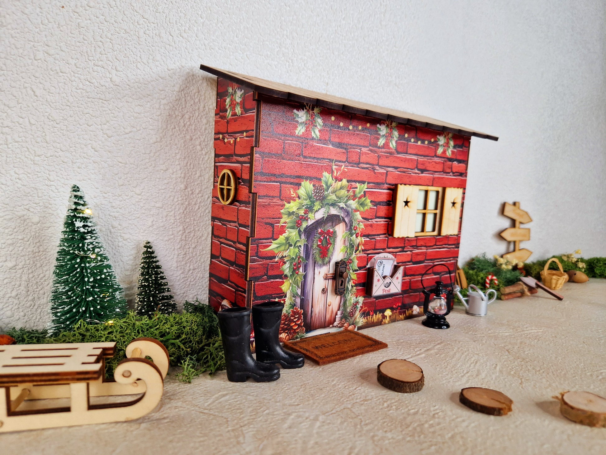 Wichtelhaus bedruckt mit Dekoration