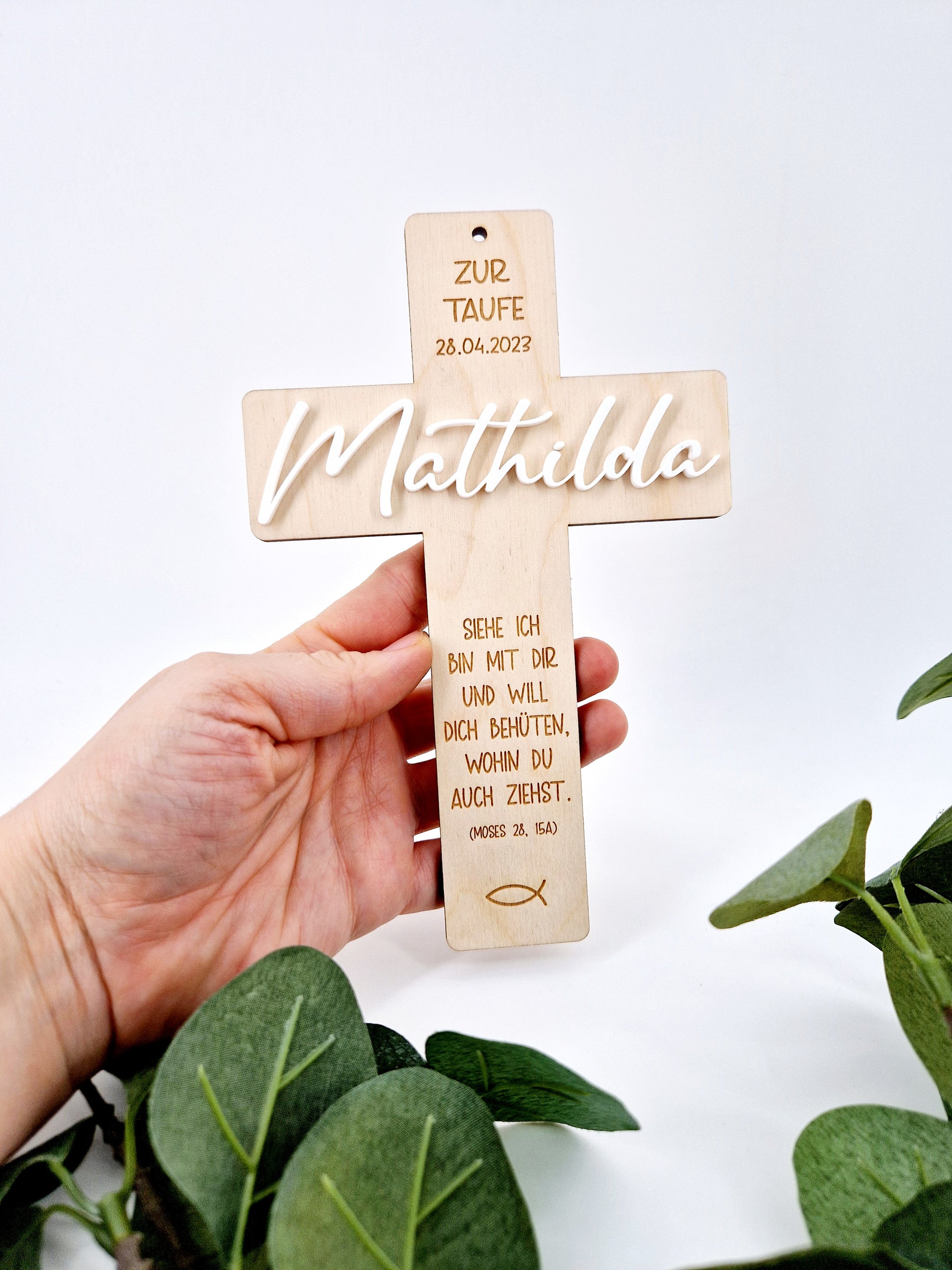 Holzkreuz - mit Acryltext