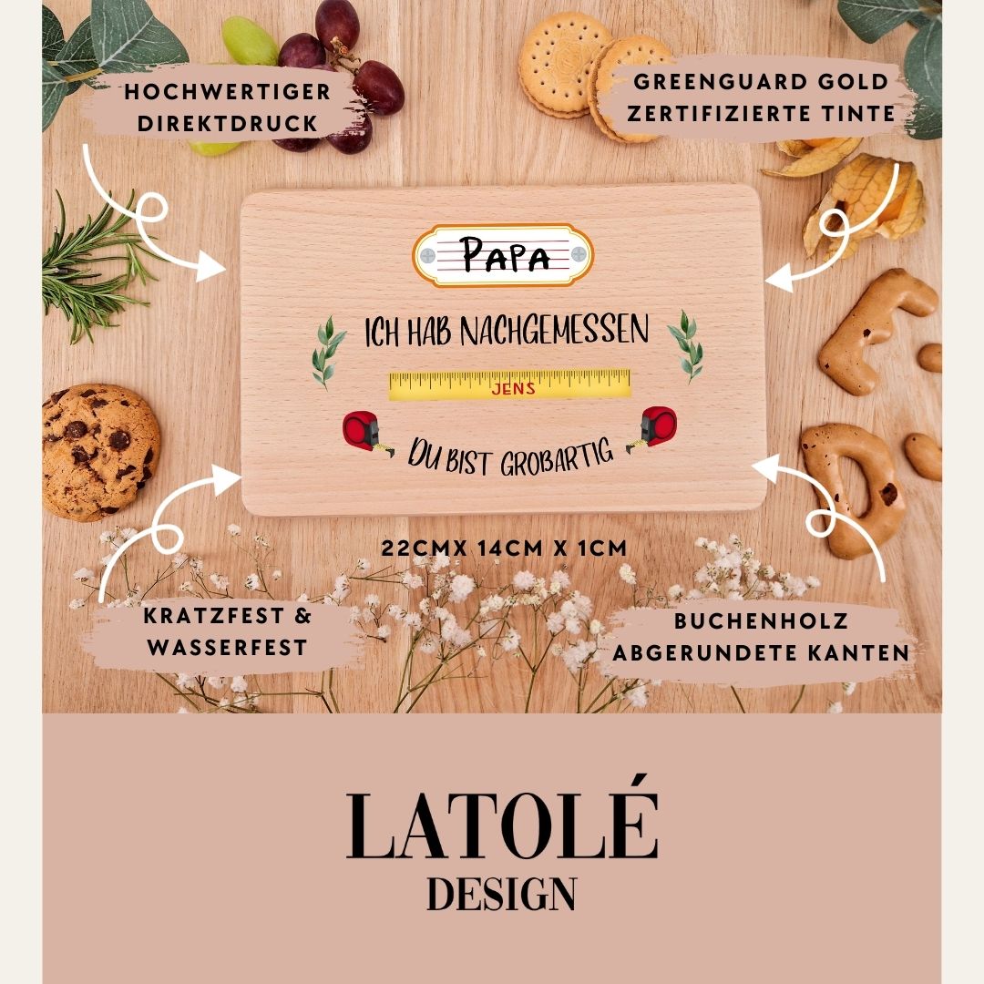 Holzbrettchen -Papa Maßband