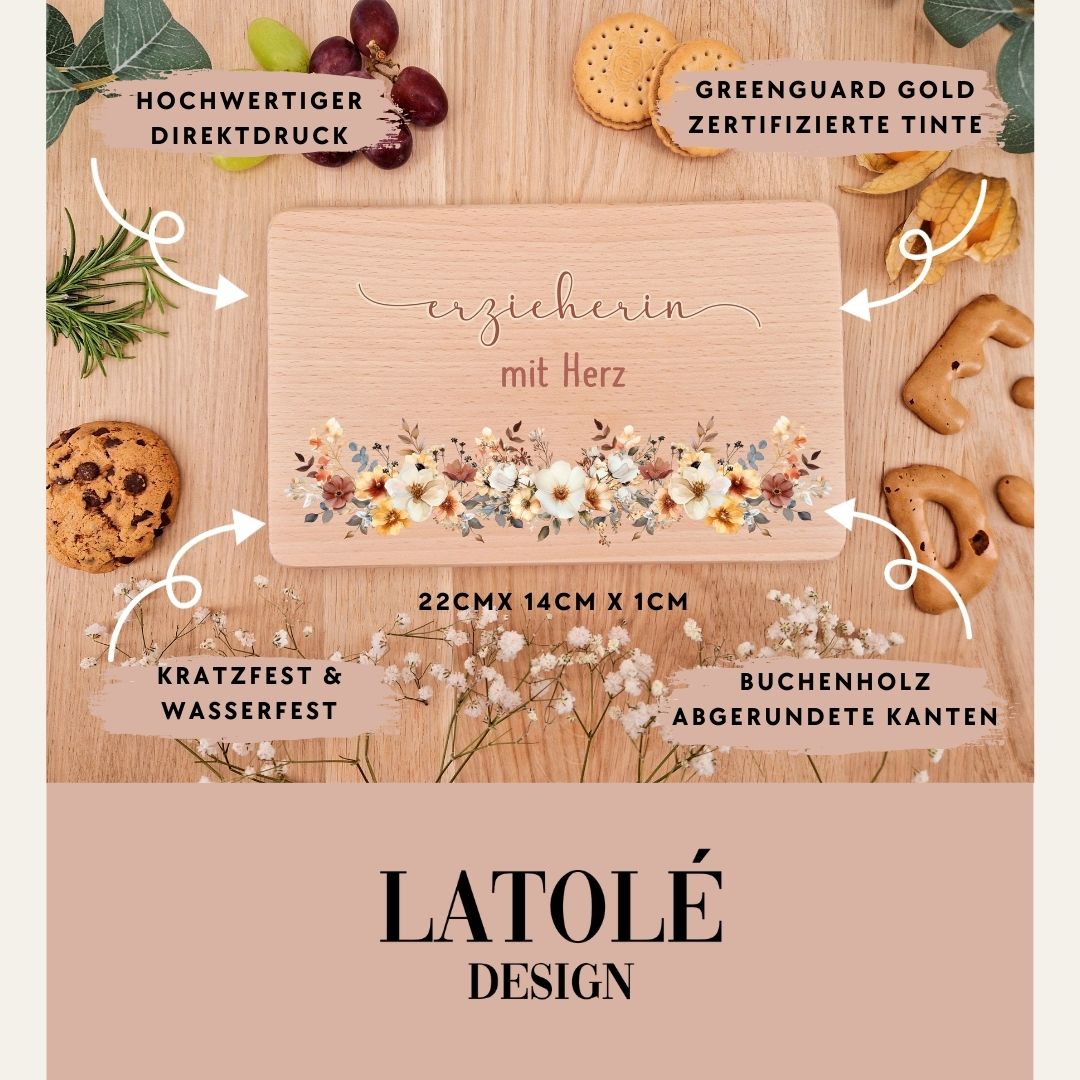 Holzbrettchen - Erzieherin mit Herz