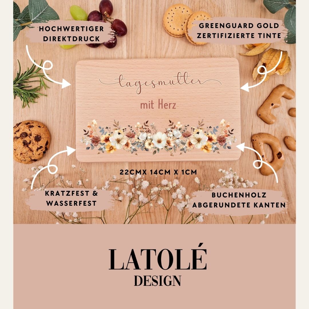 Holzbrettchen - Tagesmutter mit Herz