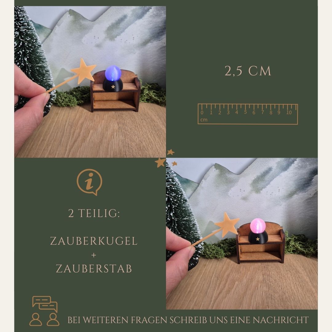 Zauberkugel mit leuchtender Funktion & Zauberstab