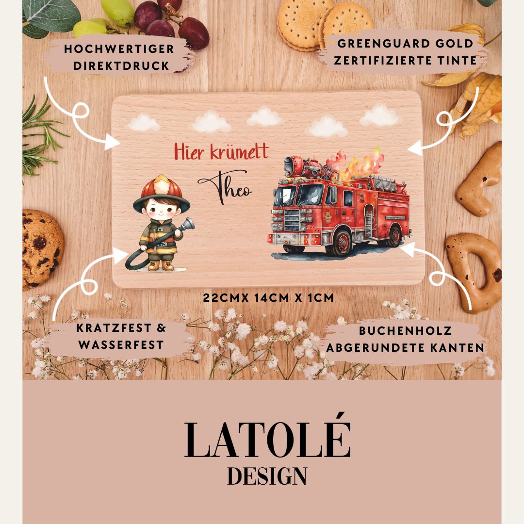 Holzbrettchen - Feuerwehr