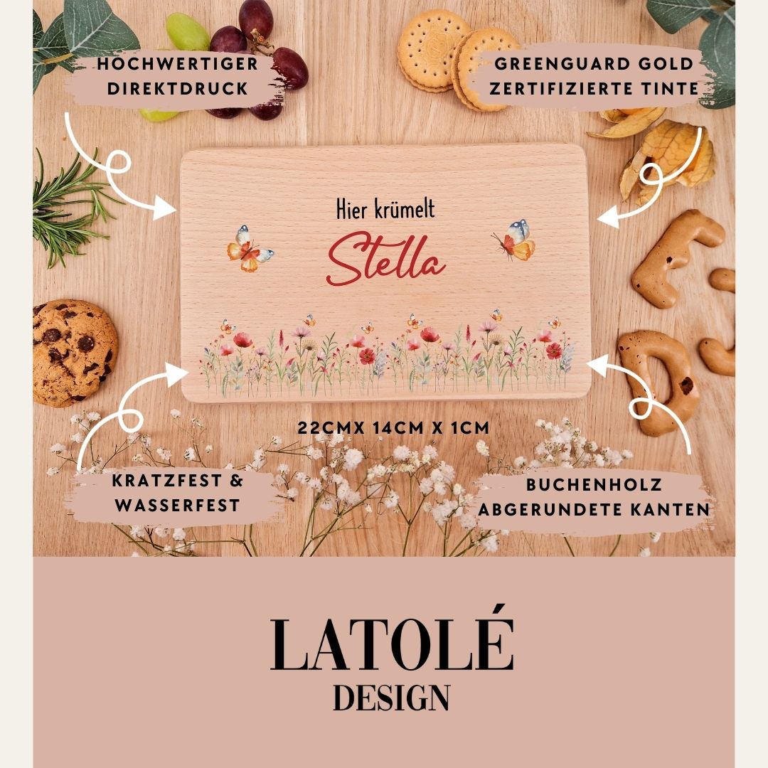 Holzbrettchen - Blumenwiese