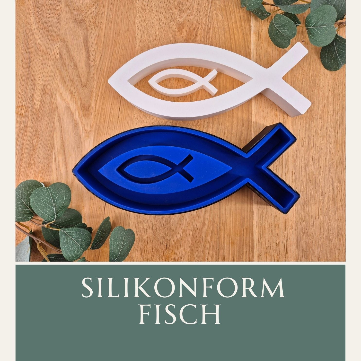 Gipsfisch Silikonform und Gipsfisch gegossen