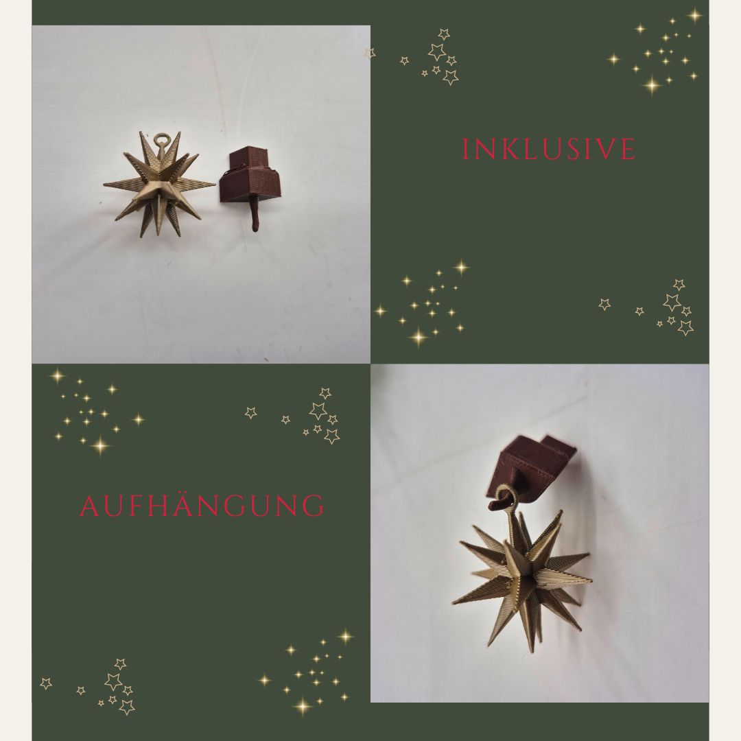 Miniatur Weihnachtstern mit Aufhängung