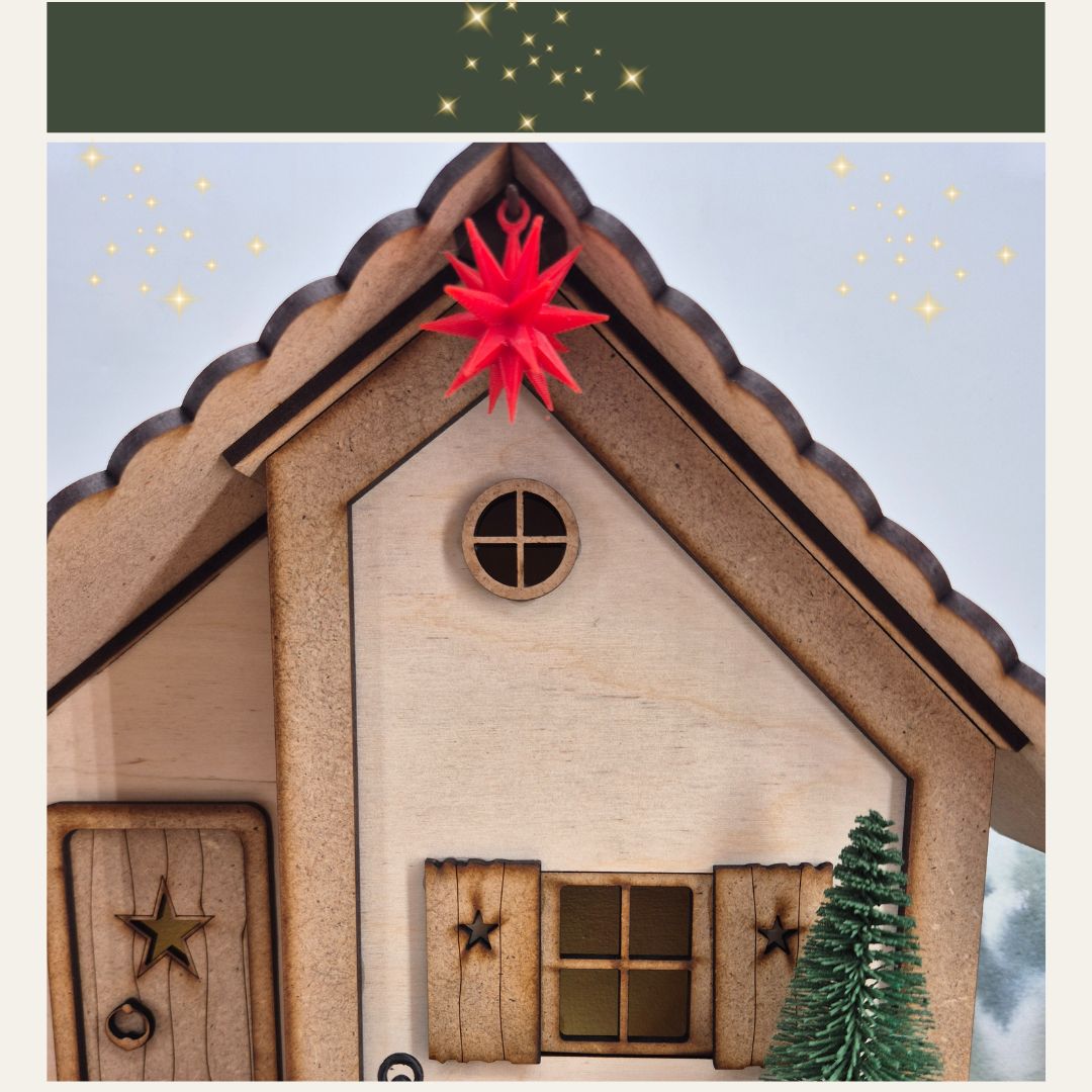 Miniatur Weihnachtstern am Haus