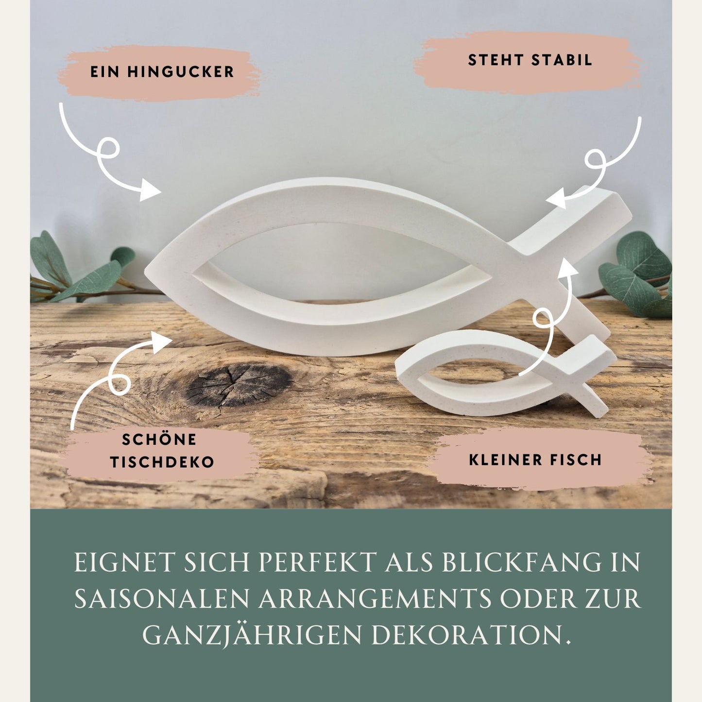 Gipsfisch - Tischdeko