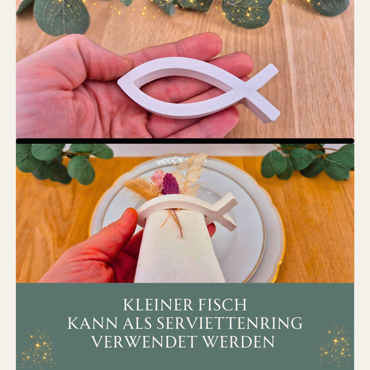 Gipsfisch - Serviettenhalter