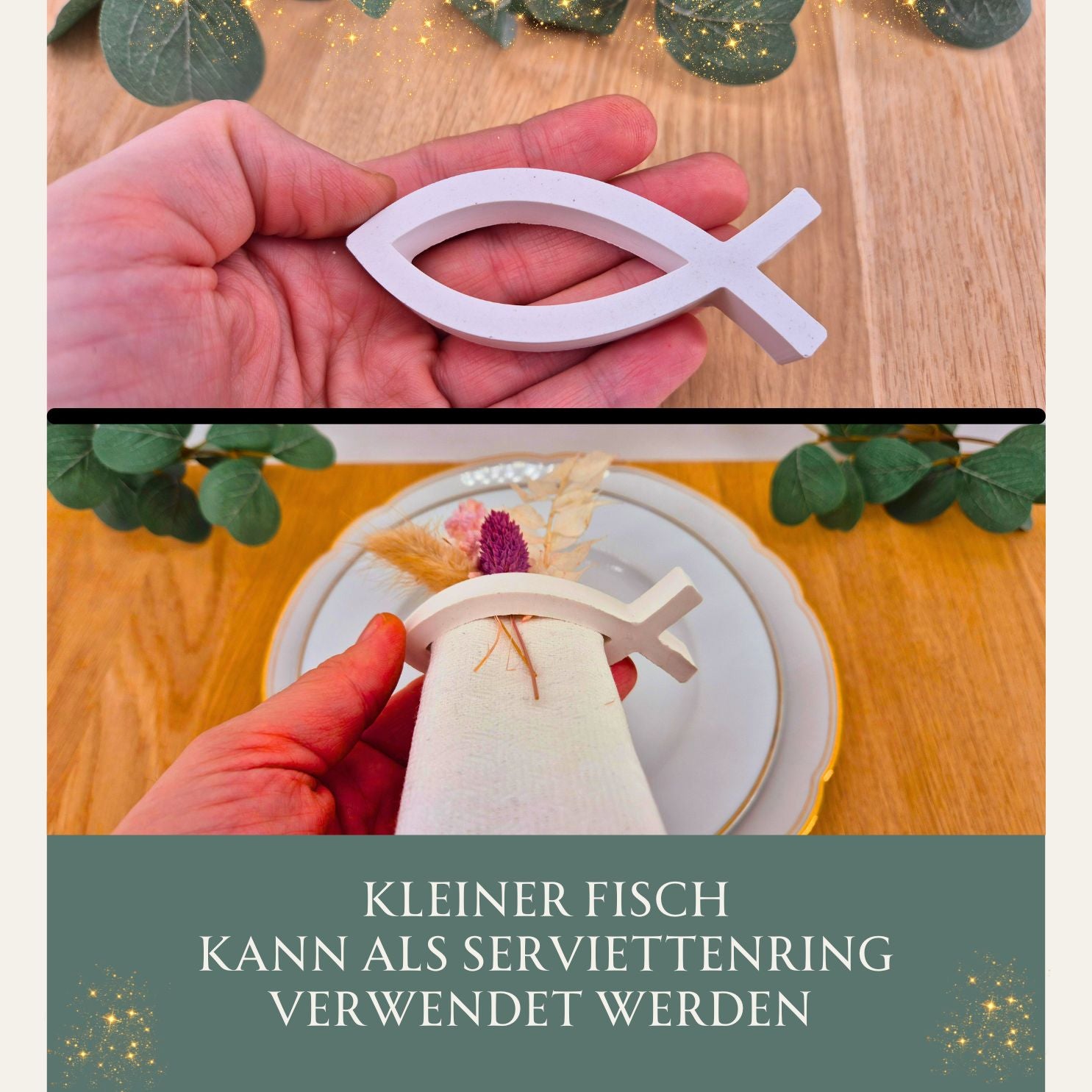 Gipsfisch - Serviettenhalter