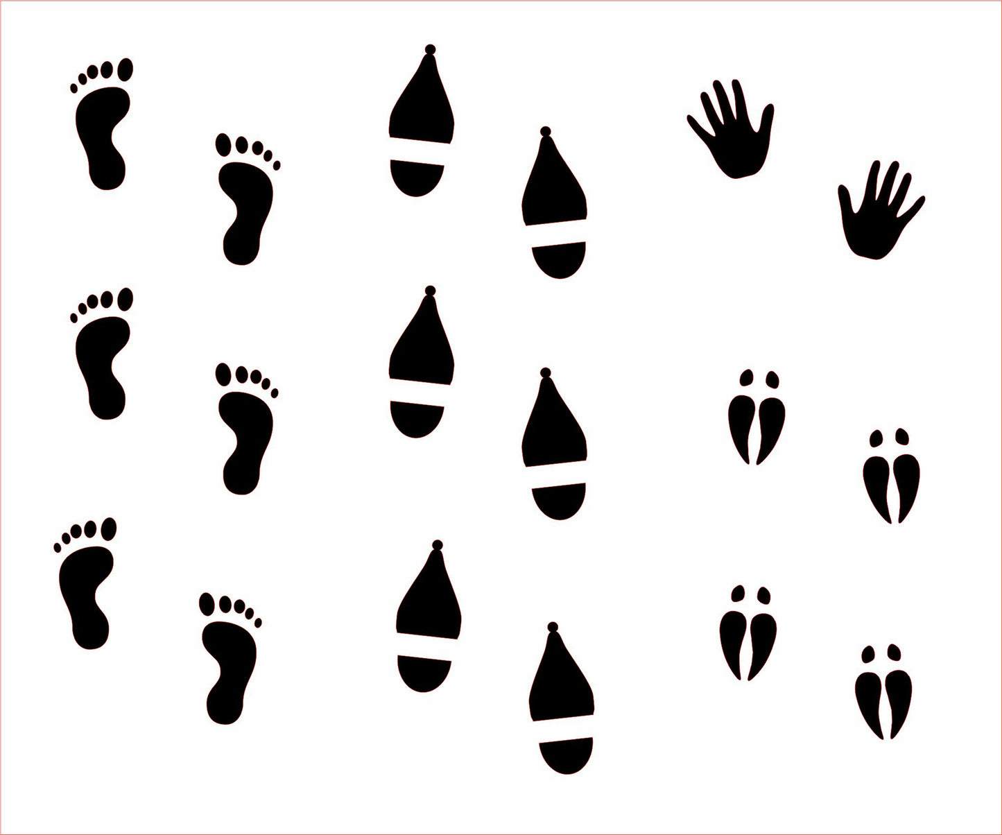 Fußabdrückte von Wichtelschablone