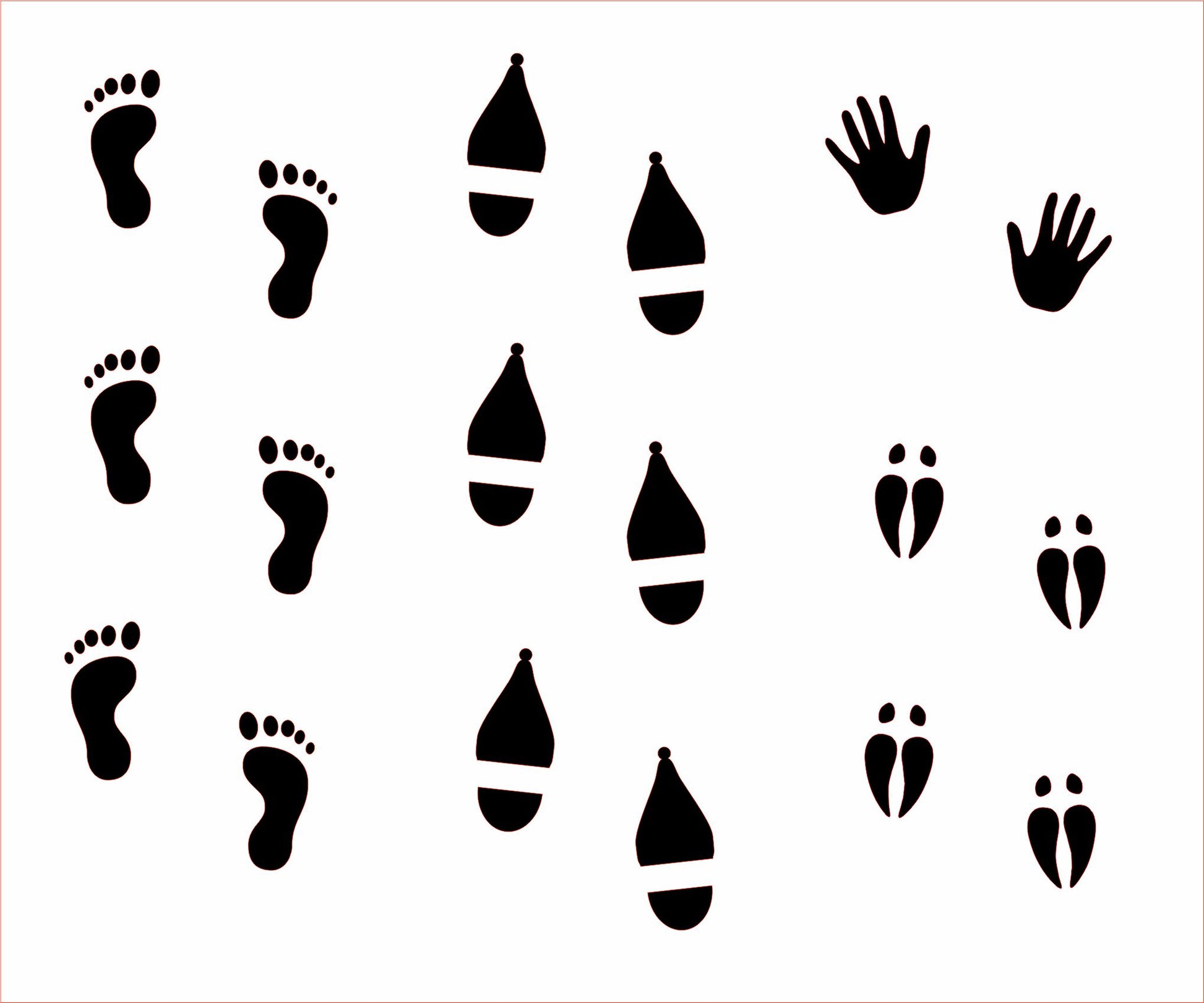 Fußabdrückte von Wichtelschablone