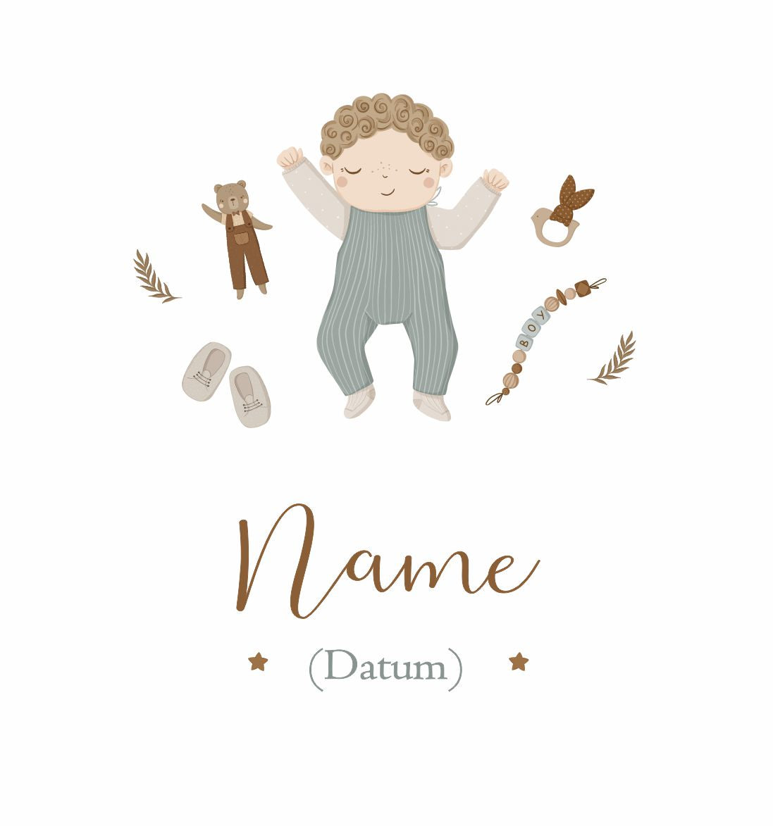 Leinenalbum - Baby Junge mit Spielzeug