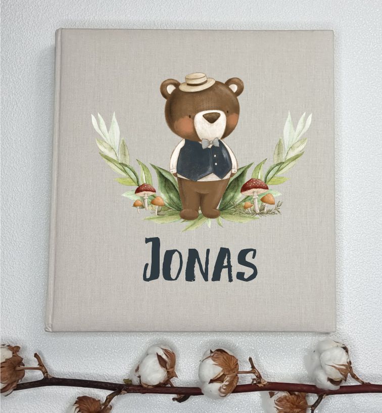 Leinenalbum mit Bärchen