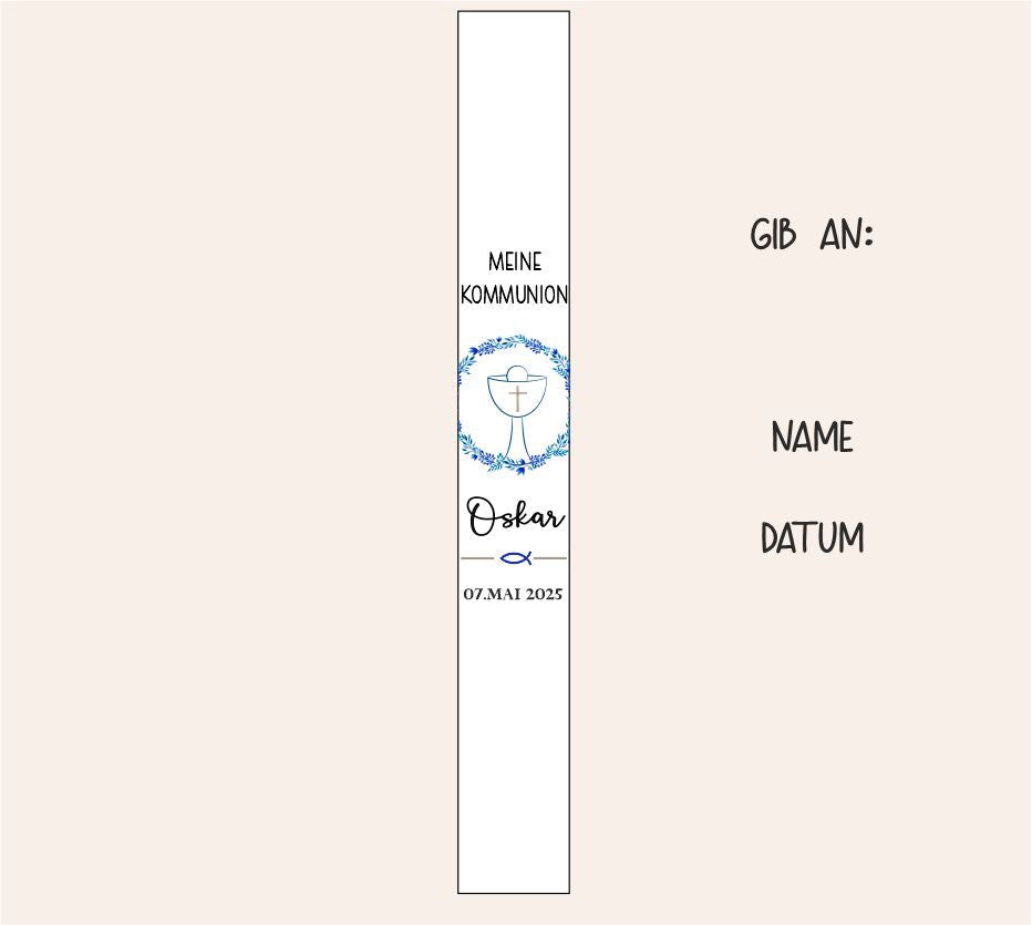 Kommunionskerze personalisiert
