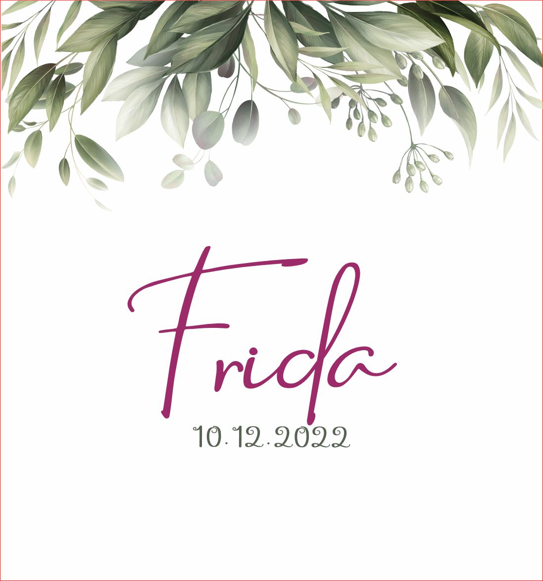 Leinenalbum Motiv " Blätter mit Daten"