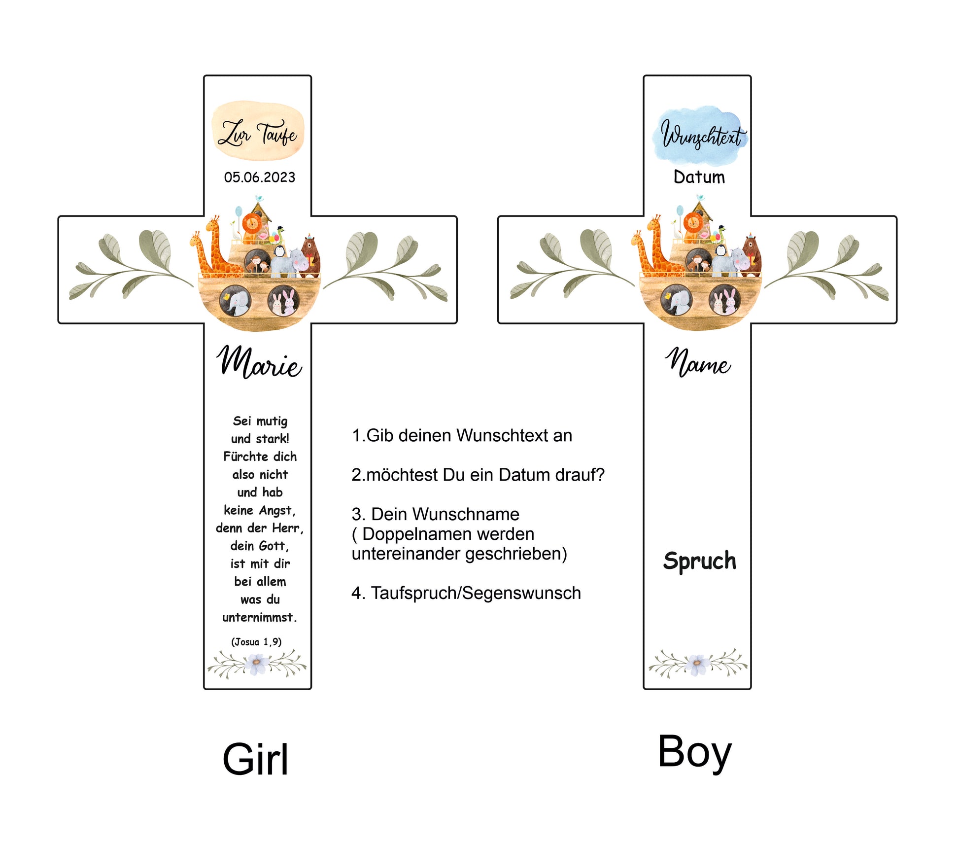 Holzkreuze - farbig bedruckt