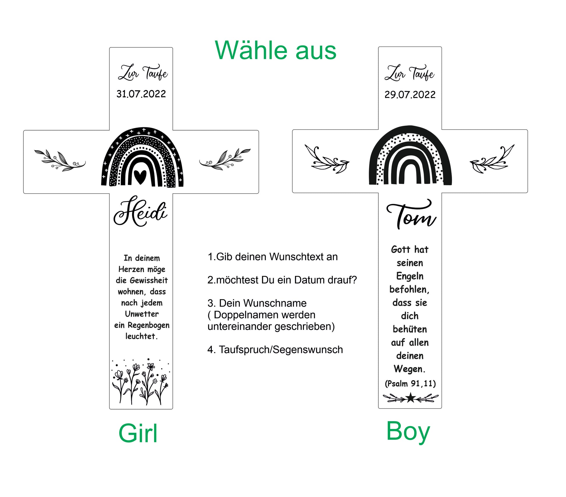 Holzkreuz - Auswahlmöglichkeiten