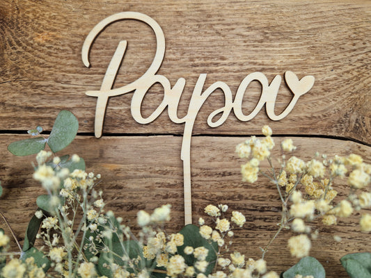 Cake Topper - Papa aus Holz