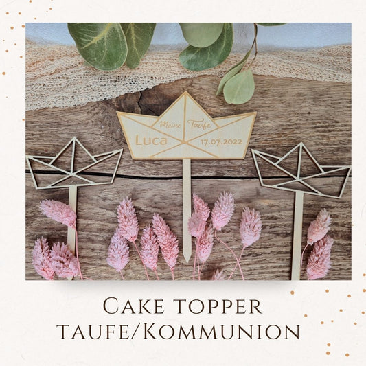 Cake Topper - Segelschiffe meine Taufe