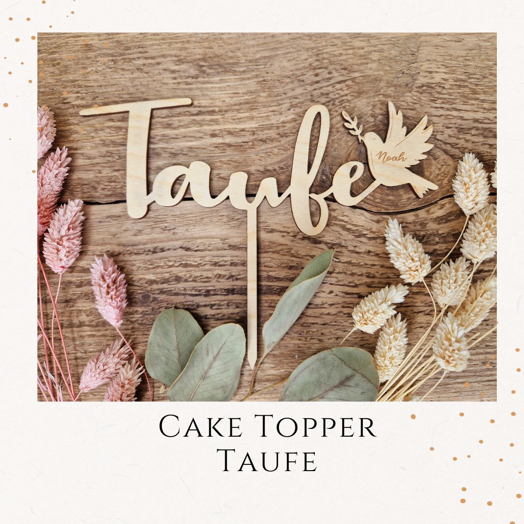 Cake Topper - Taufe mit Taube