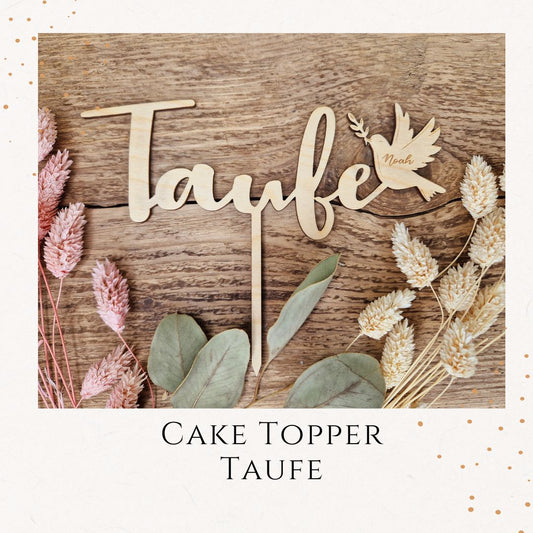 Cake Topper - Taufe mit Taube