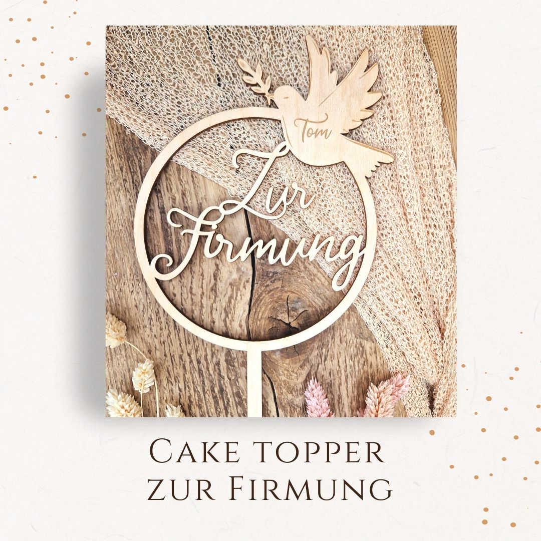 Cake Topper - zur Firmung mit Taube