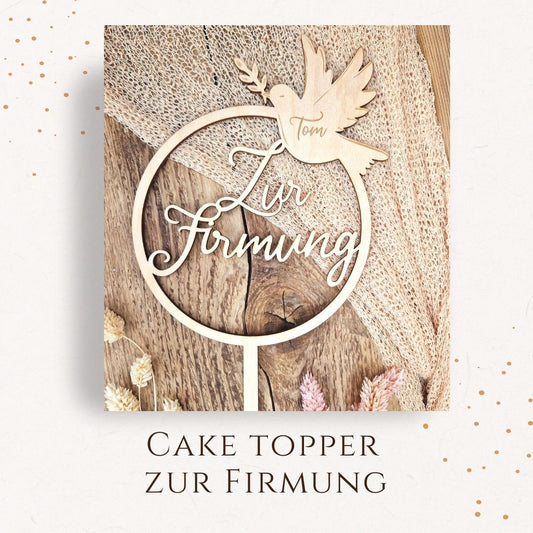 Cake Topper - zur Firmung mit Taube
