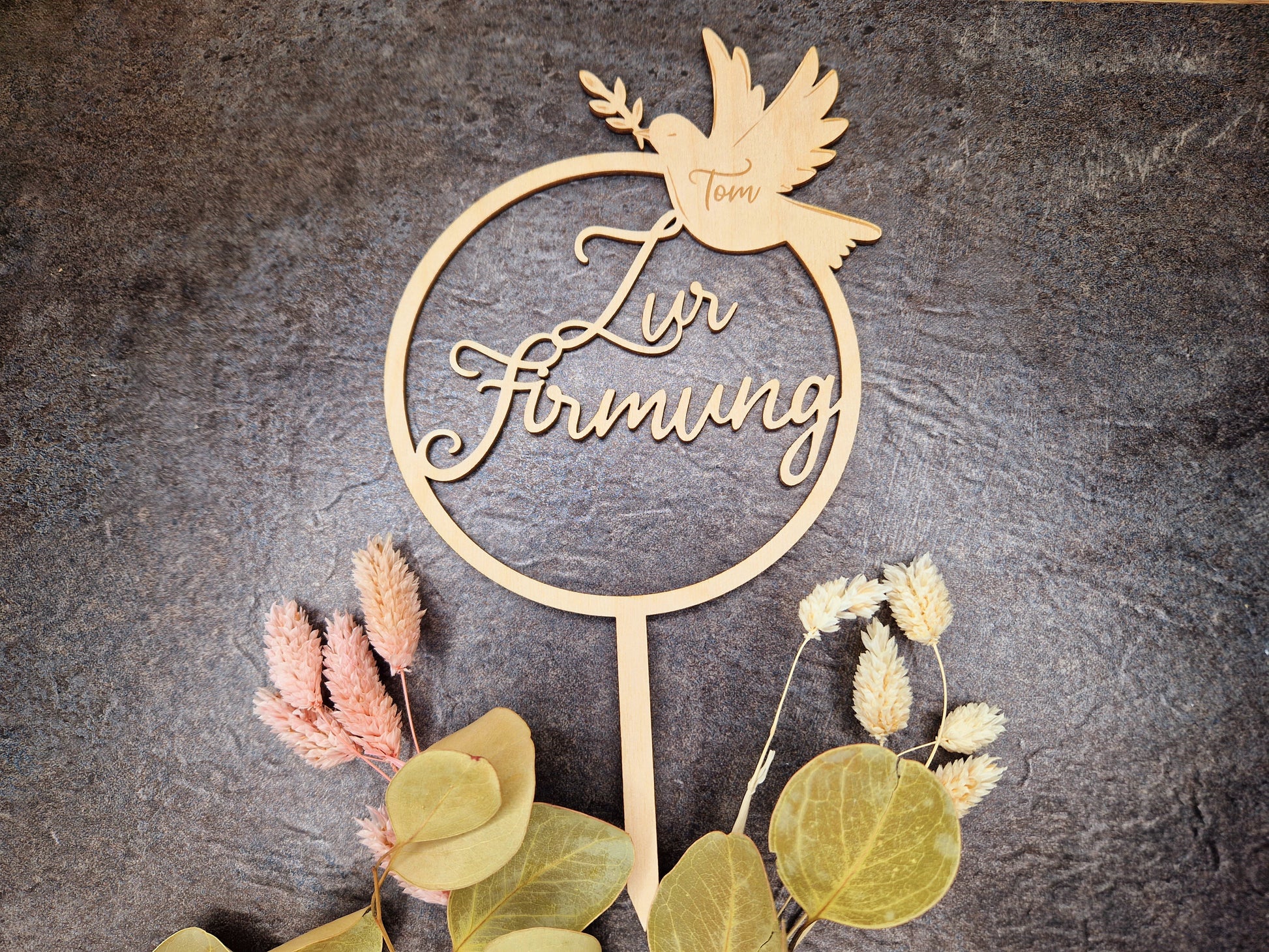 Cake Topper - zur Firmung mit Taube