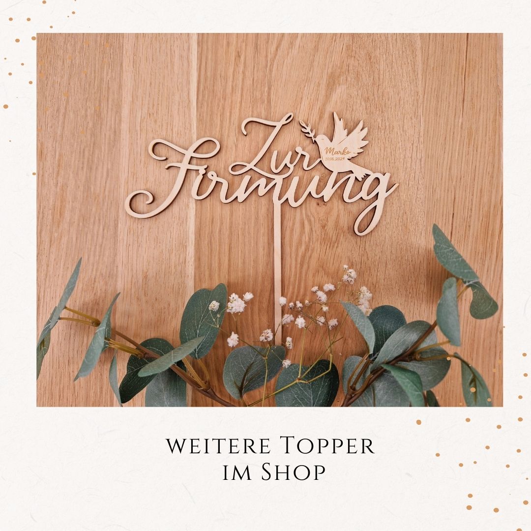 Cake Topper - zur Firmung mit Taube