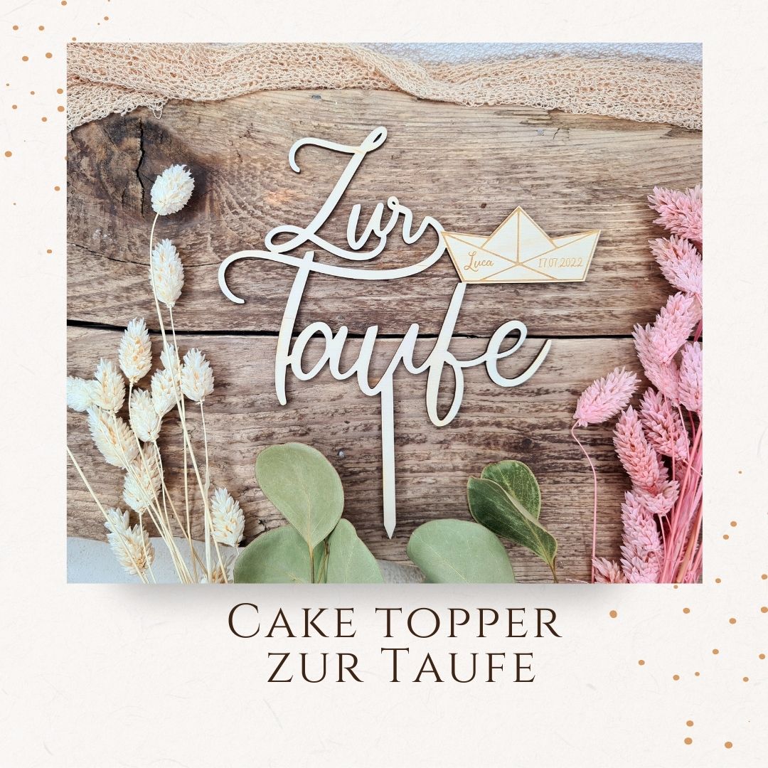 Cake Topper - zur Taufe mit Segelboot