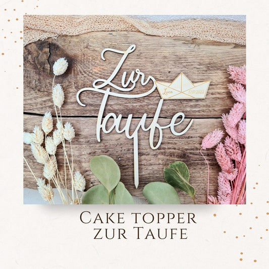 Cake Topper - zur Taufe mit Segelboot