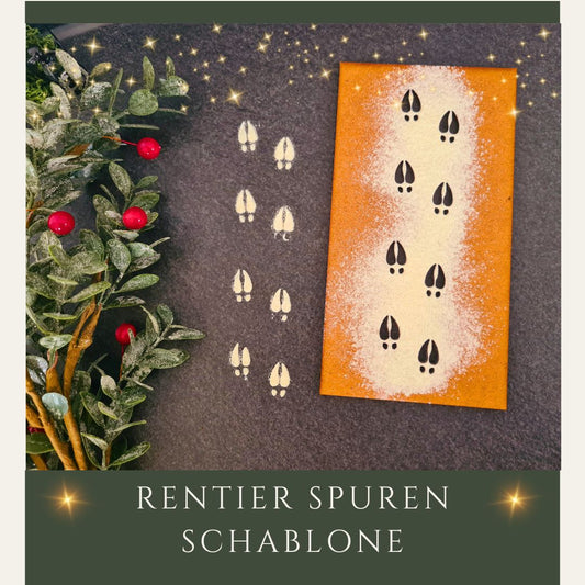 Rentier spuren Schablone aus Holz