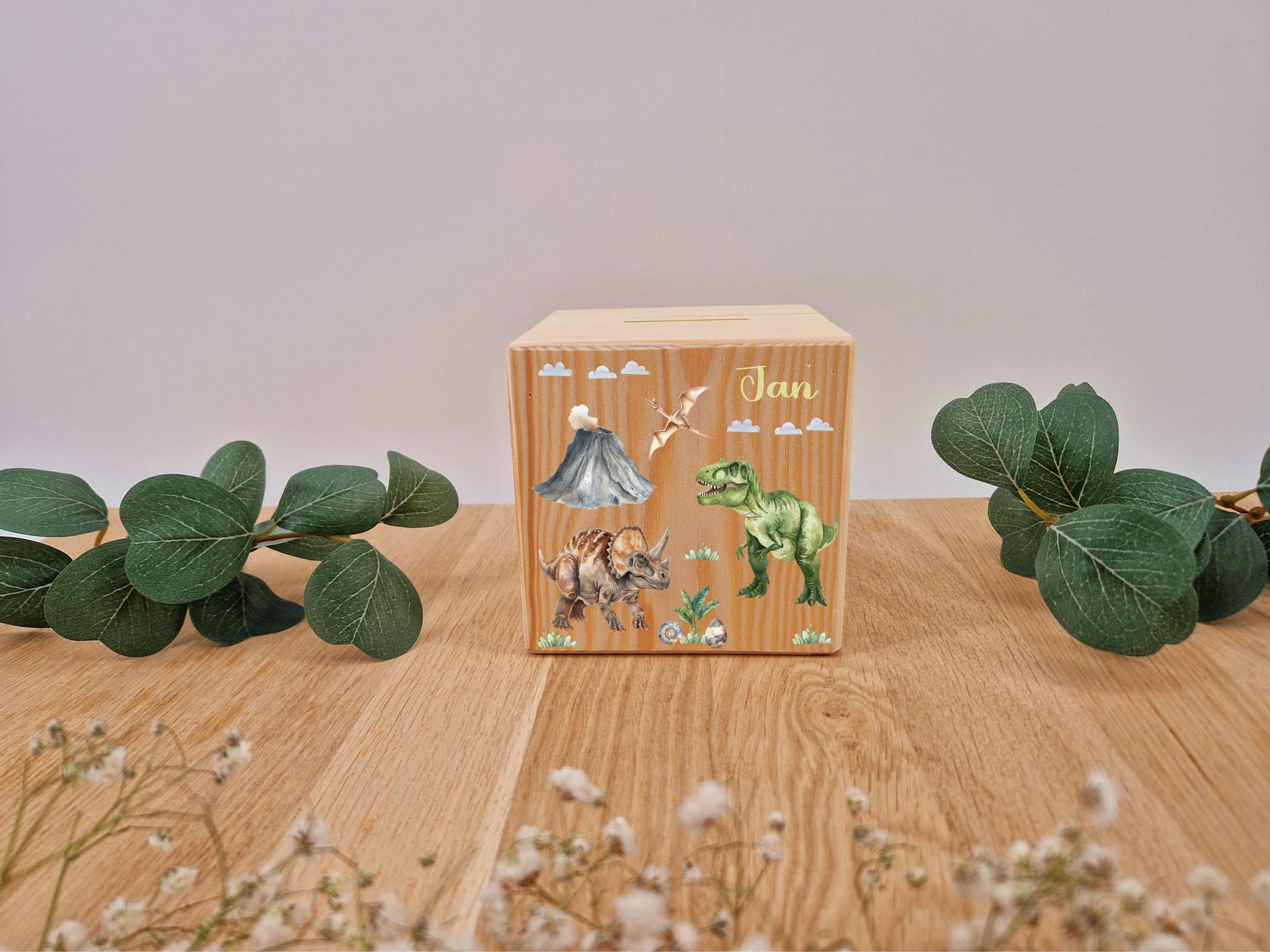 Spardose mit Dinos