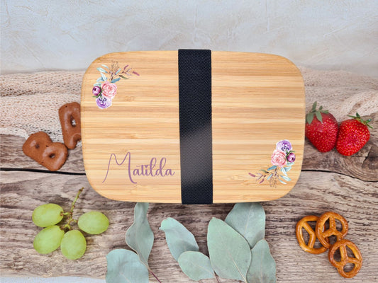 Brotdose Personalisiert Motiv Blumen