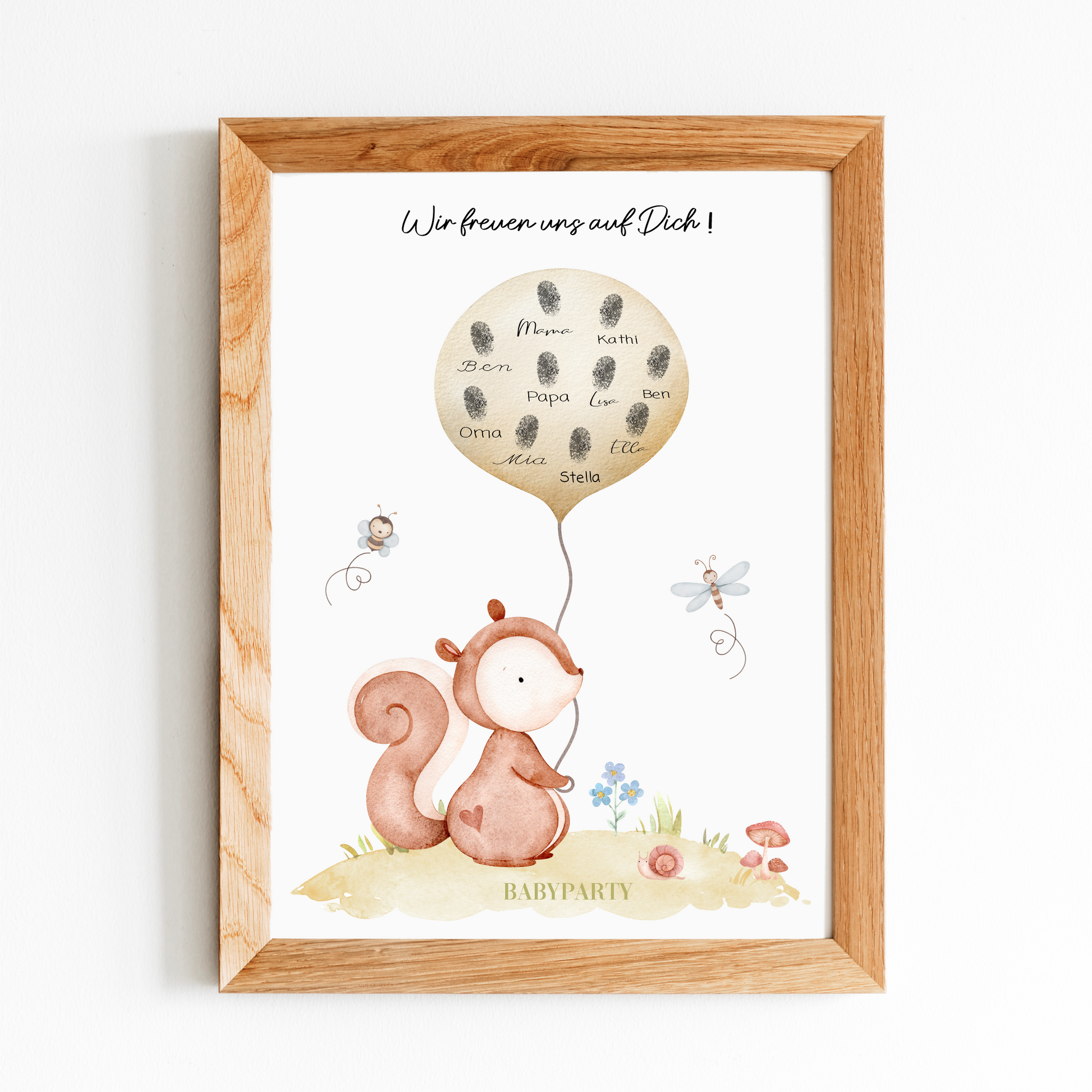 Post Babyparty- Eichhörnchen mit Ballon