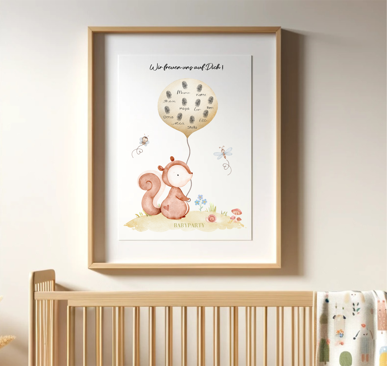 Post Babyparty- Eichhörnchen mit Ballon