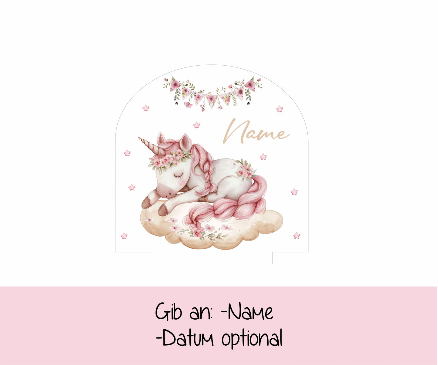 Motiv - schlafendes Einhorn auf Wolke